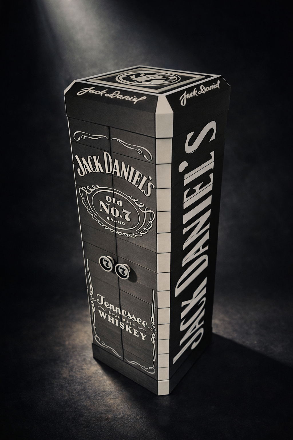 Jack Daniel’s 3D-gedruckte Whiskey Display Box – Premium Geschenkbox wahlweise mit oder ohne LED